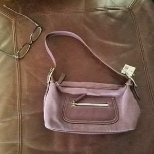 NWT Liz Claiborne small suede purple purse
